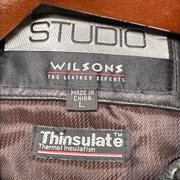 Pelle Studio Wilson’s Leather Bomber Jacket Mens L Black lined removable - Picture 2 of 5